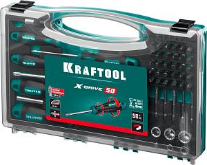 KRAFTOOL X-Drive-50, 50 предм., набор отверток и насадок (25815)