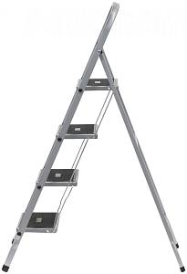 Лестница-стремянка стальная, 4 широкие ступени, Н=129 см, вес 6,25 кг FIT